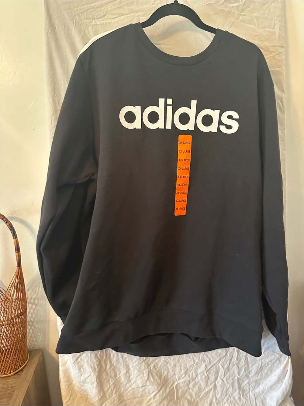 adidas Black Crewneck Sweatshirt with White Logo